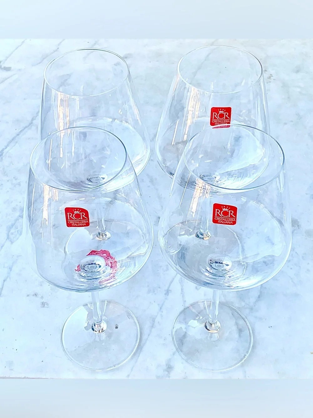 RCR CRISTALLERIA ITALIANA ARIA SOMMERLIER RED WINE GLASSES SET 4 NEW 26.5oz
